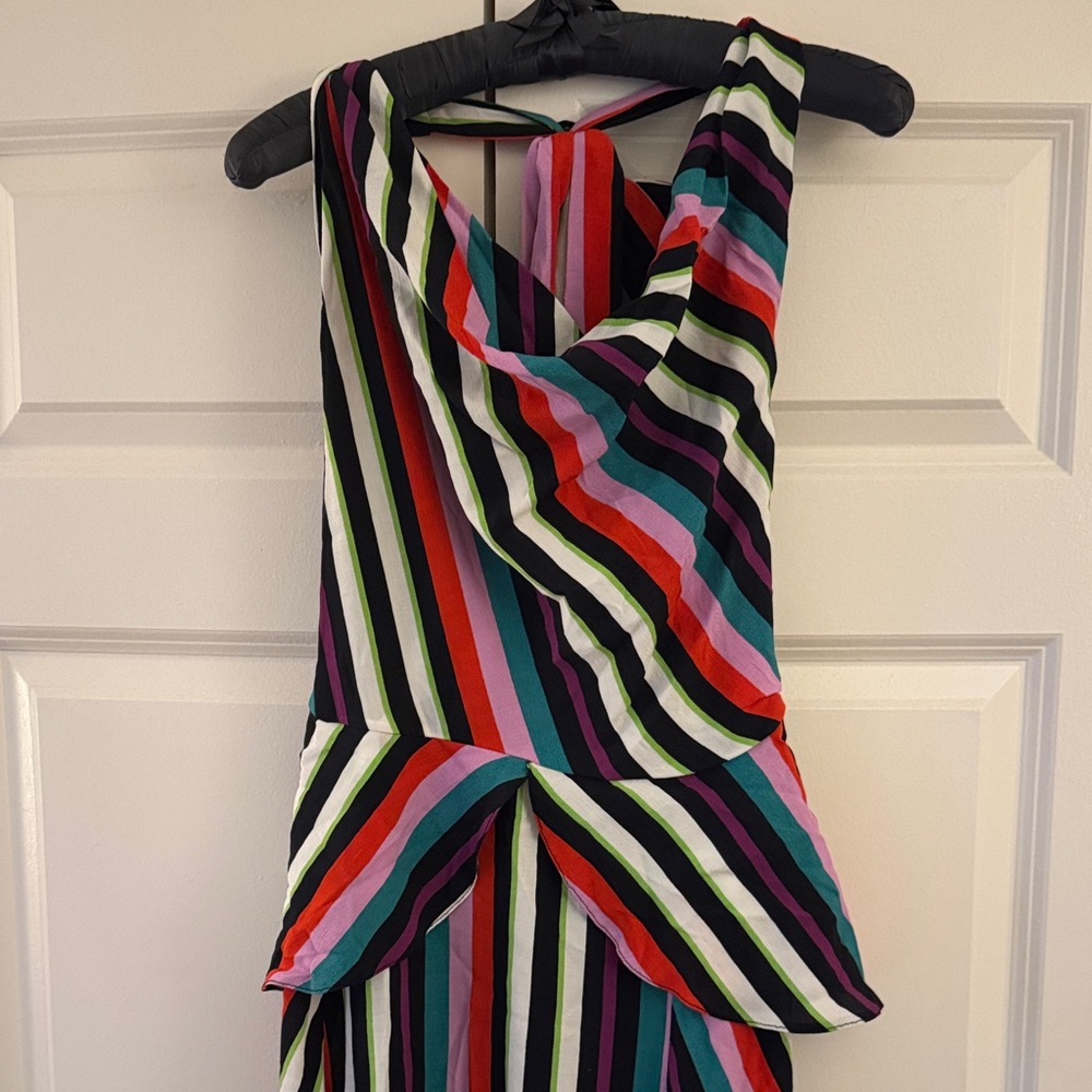 Topshop Asymmetrical Striped Dress - Black, Pink, Green, Blue - Picture 7 of 8